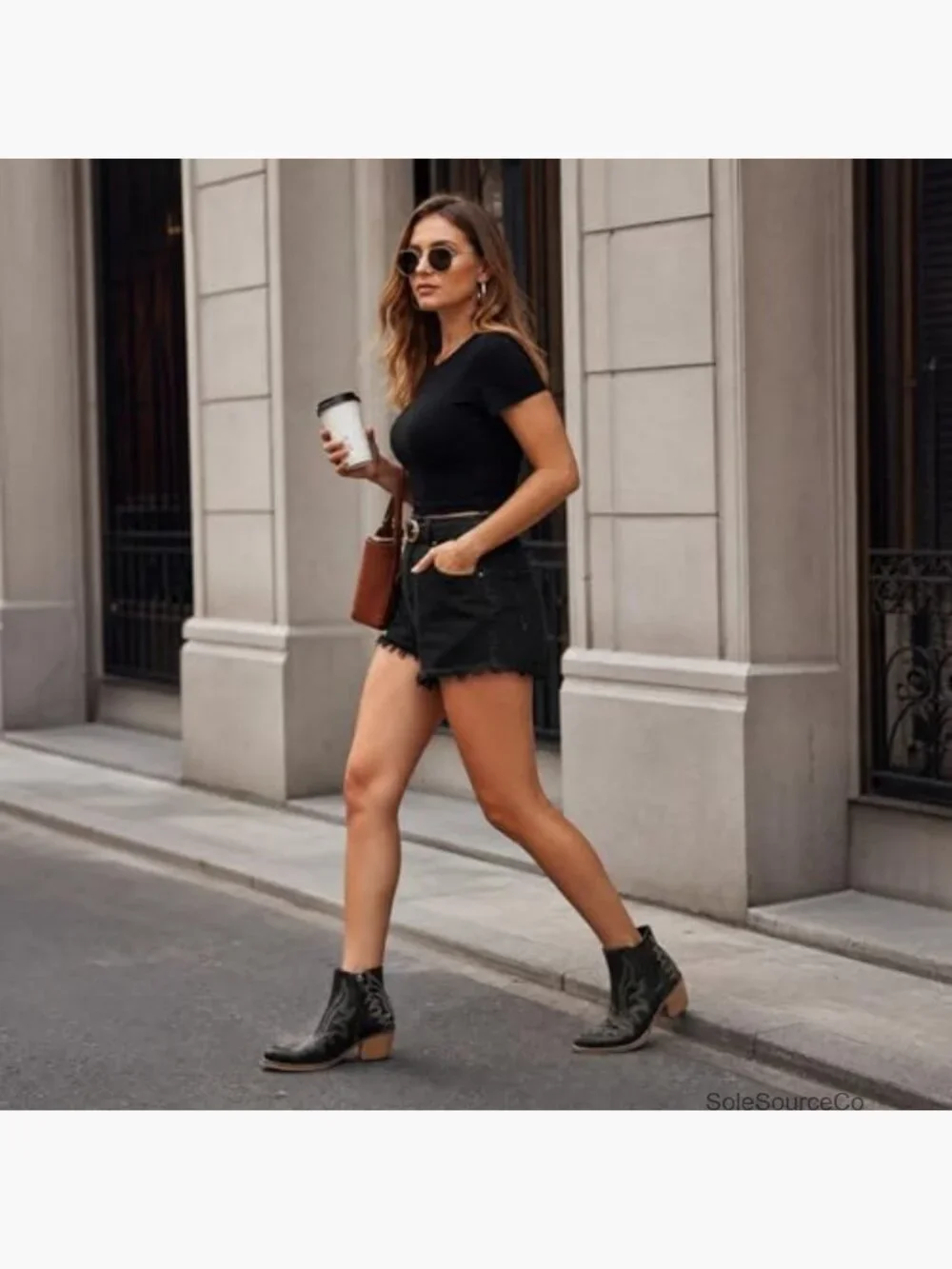 Embroidered Snip Toe Cowboy Booties Chunky Heel Western Ankle Boots